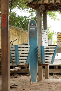 Board, Garbage cans, North coast, Camburi, São Paulo, Brazil