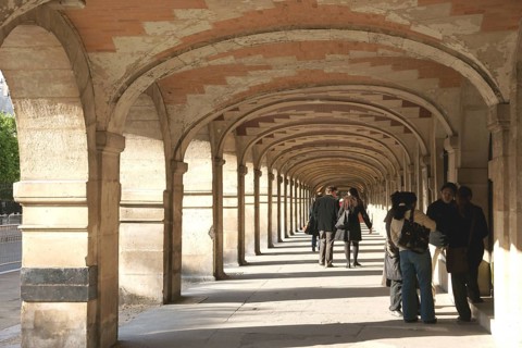 Corridor, People, Place des Vosges, 4ème arrondissement, (75004), Paris, France