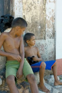 Boy Holding Monkey, Alcântara, Maranhão, Brazil