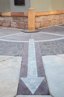 Salt Lake City, Utah - The Salt Lake Meridian Initial Point at Temple Square in downtown Salt Lake