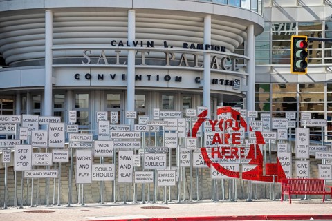 Salt Lake City, Utah - The Salt Lake City convention center. Officially the Calvin L. Rampton Salt