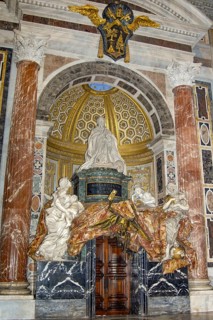 Opulently designed tomb of Pope Alexander VII in St. Peter's Basilica, Basilica of St. Peter's