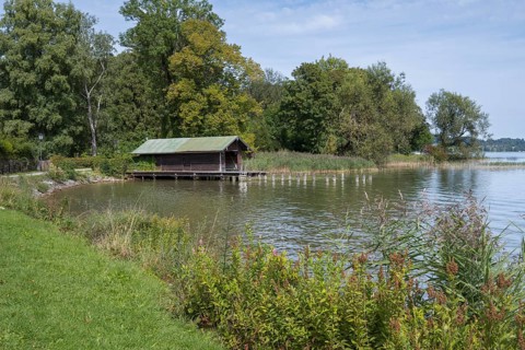 Hütte am Ufer des Tegernsee, Bad Wiessee, Upper Bavaria, Bavaria, Germany
