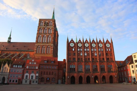 St. Nicholas Church and Town Hall in the Old Town, Stralsund, Hanseatic City of Stralsund,