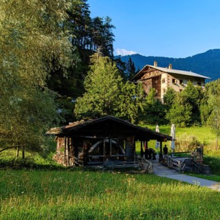 Replica of a historic mill in Piburg near Lake Piburg in Oetz im Ötztal, Tyrol, Austria