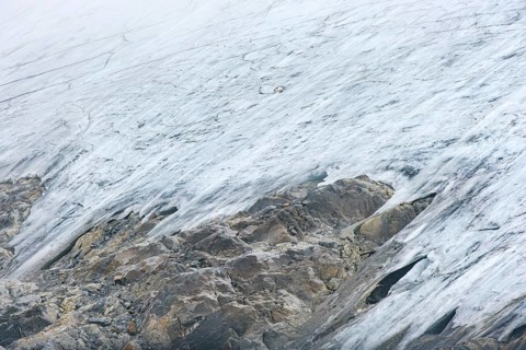 Glacier edge on the Rettenbach Glacier, also Rettenbach Ferner, above Sölden, Ötztal, Tyrol,