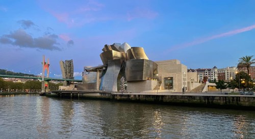 Bilbao, Spain, October 23, 2025: Guggenheim Museum of modern and contemporary art in Bilbao, Spain