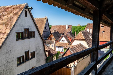 City wall, Rothenburg ob der Tauber, middle Franconia, Bavaria, Germany