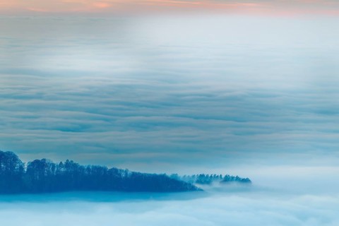 Inversion weather, fog, autumn, Breitenstein, Breitenstein, Ochsenwang, Swabian Jura,
