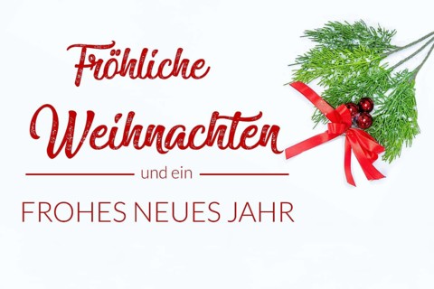 Christmas greetings: Greeting card with the inscription MERRY CHRISTMAS AND A HAPPY NEW YEAR