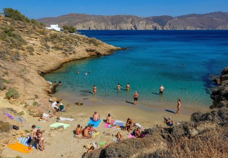 Agios Sostis, Mykonos, Cyclades, Greece - Agios Sostis, small town with the famous restaurant Kikis