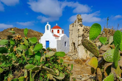 Ano Mera, Mykonos, Cyclades, Greece - Small church from the 18th century on the site of the Gyzi