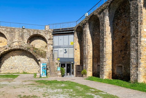 Tourist information office medieval village of Ainsa, Aínsa-Sobrarbe, Huesca province, Aragon,