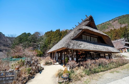 Iyashinosato open-air museum, old Japanese village with traditional houses, Fujikawaguchiko, Saiko,