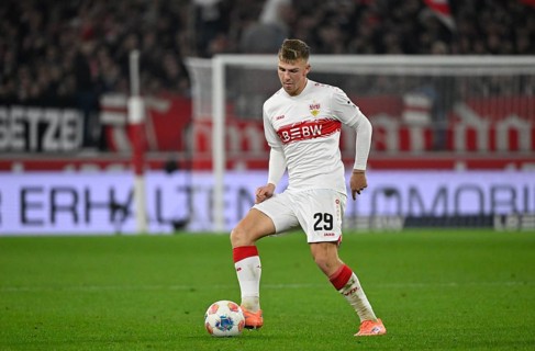 Finn Jeltsch VfB Stuttgart (29) Action on the ball MHPArena, MHP Arena Stuttgart,