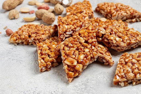 Kozinaki with peanuts, dessert, gozinaki, traditional Georgian cuisine, no people