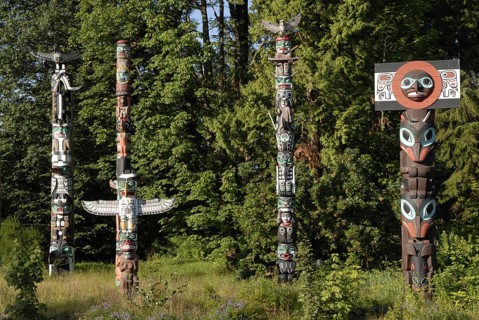 Totem, Totem Pole, Totem Poles, Stanley Park, Vancouver, British Columbia, Canada