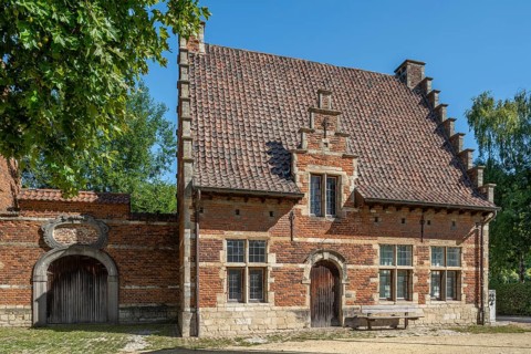 Old schoolmaster's house in the village Groot-Bijgaarden near Dilbeek, Flemish Brabant, Belgium