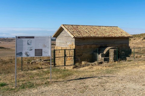 Bathhouse, ternas romanas de los bañales, Roman town of Los Banales, near Layana, Zaragoza