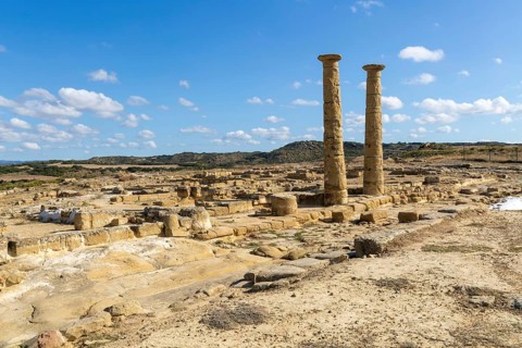 Yacimiento romano de los Bañales, Roman archaeological site of Los Banales, near Layana, Zaragoza