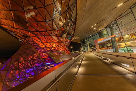 Bundbeleuchtete BMW-Welt, Petuelring, Munich, Upper Bavaria, Bavaria, Germany
