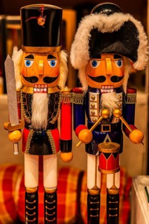 Sales stand with nutcracker figures, Christkindlmarkt, Marienplatz, Munich, Upper Bavaria, Bavaria,