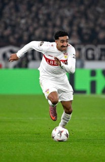 Tiago Tomas VfB Stuttgart (08) Action on the ball Europa League, MHPArena, MHP Arena Stuttgart,