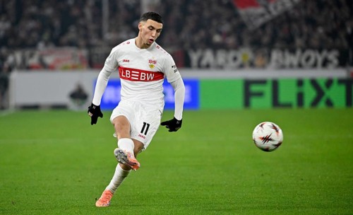 Bilal El Khannouss VfB Stuttgart (11) Ball action Europa League, MHPArena, MHP Arena Stuttgart,