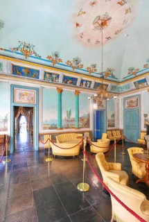 Music room, Donnafugata Castle, Donnafugata, Ragusa province, Sicily, Italy