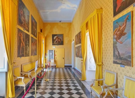 Building interior, Donnafugata Castle, Donnafugata, Ragusa province, Sicily, Italy