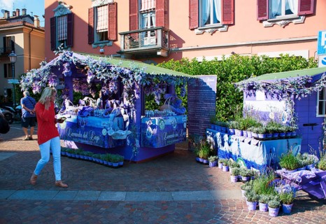 Menaggio, beautiful tourist town on the western shore of Lake Como, market with lavender products,