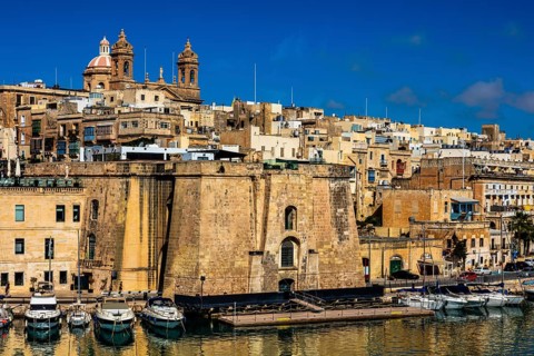 View from Vittoriosa of Senglea, L-Lisla, Three Cities, Cottonera, oldest settlements in Malta,