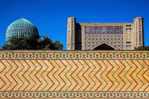 Majolica, Bibi Xanom Mosque, Samarkand, Uzbekistan