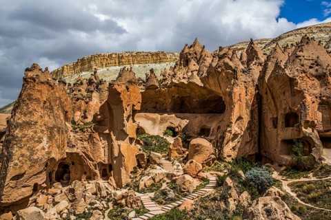 Zelve Valley, fantastic tuff rock formations, Cappadocia, Turkey