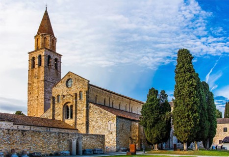 Basilica of Aquileia from the 11th century, largest floor mosaic of the Western Roman Empire,