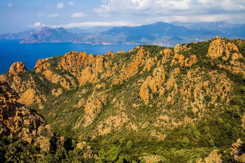 Calanche, bizarre rock formations 400 m above sea level, UNESCO World Heritage Site, Corsica,