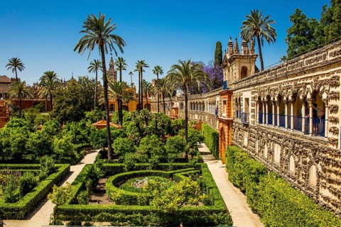 Alcázar Gardens, Seville, Seville, Andalucia, Spain