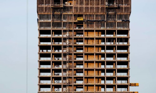 The Berlinian skyscraper construction site, at Alexanderplatz, Berlin, 05.11.2025, Berlin, Berlin,