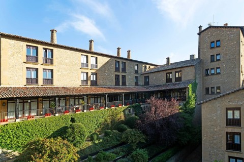 Parador hotel buildings, Sos del Rey Católico, Cinco Villas district, Zaragoza province, Aragon,