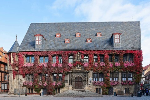 Market Square, Quedlinburg, Saxony-Anhalt, Germany, World Heritage Site, UNESCO, City Hall