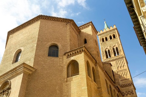 Mudejar architecture of Savior of Zaragoza, cathedral church building, also known as La Seo,