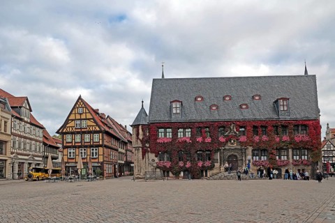 Market Square, Quedlinburg, Saxony-Anhalt, Germany, World Heritage Site, UNESCO, City Hall