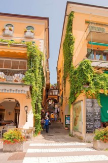 Bellagio, picturesque small town with views of the Alps, Lake Como, Italian Lago di Como, one of