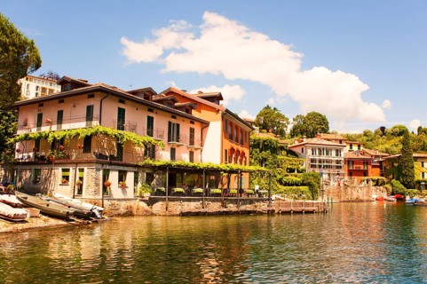 Bellagio, picturesque small town with views of the Alps, Lake Como, Italian Lago di Como, one of