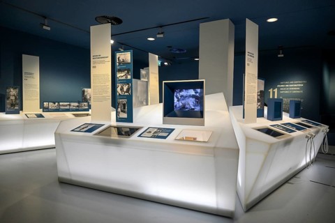 Exhibition Destiny Herrenmensch in the former NS Ordensburg Vogelsang, interior view, Eifel