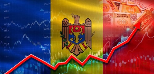 Moldavia financial growth on market graph. Moldavia economic growth on financial graph