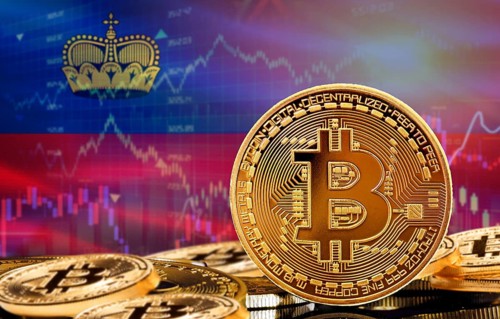 Investors in cryptocurrency and Blockchain Technology in Liechtenstein, Concept. Bitcoin with