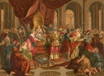 Biblical scene, Bible, The murder of Queen Athalia, Atalja was the daughter of the Israelite king