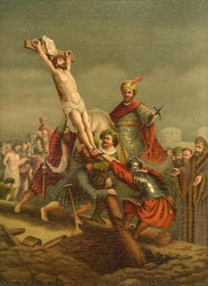 Biblical scene, Bible, Christ and the Crucifixion, a central event in Christianity that took place
