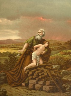 Biblical scene, Bible, Abraham's sacrifice, the test of his faith in which God commands him to